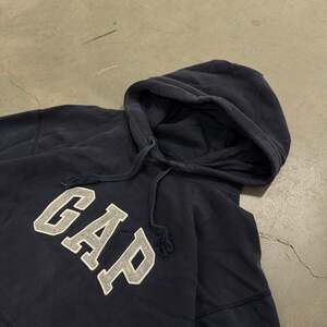 Vintage Y2K GAP Navy Pullover Hoodie Distressed Cuffs Y2K Streetwear